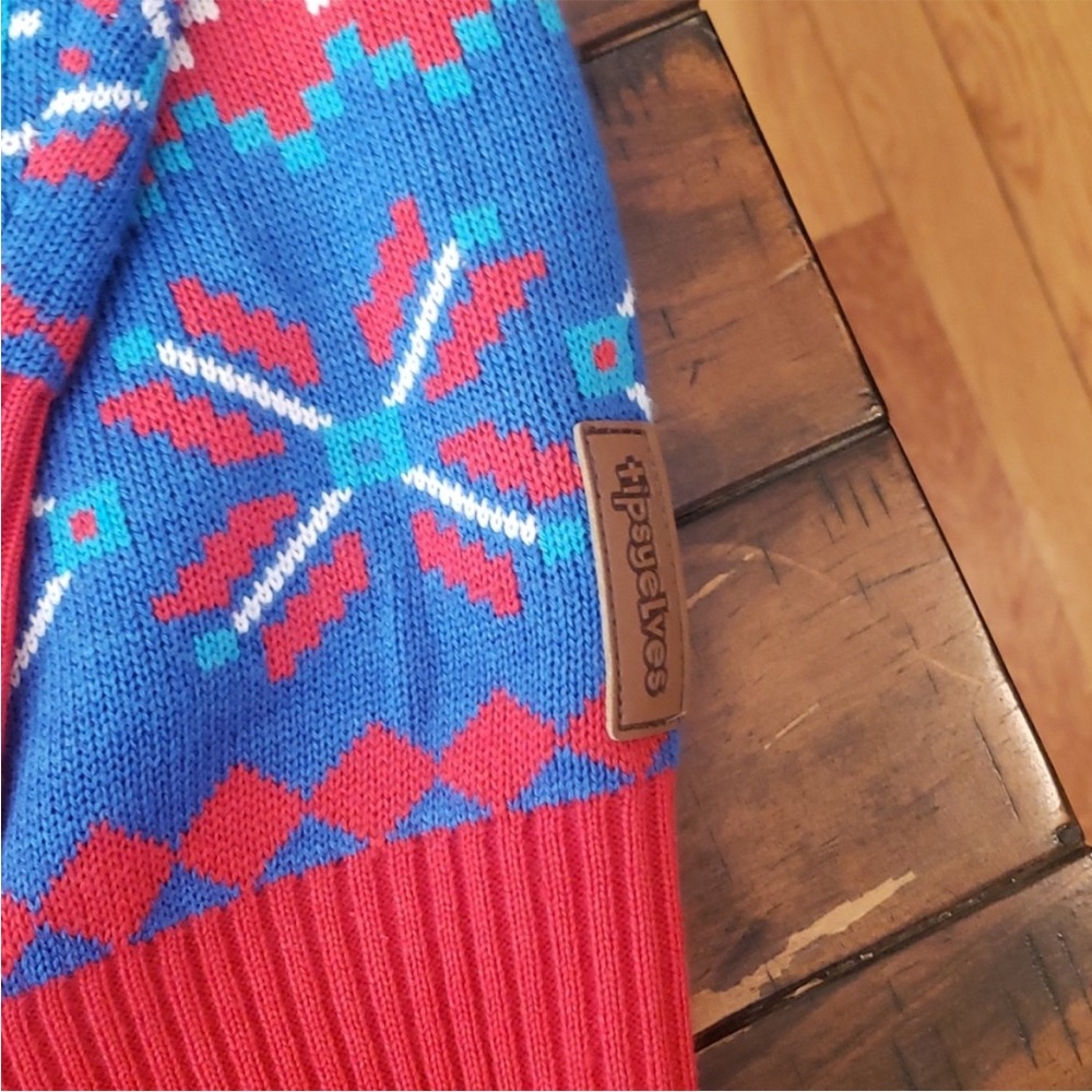TIPSY ELVES UGLY CHRISTMAS SWEATER  NATURAL LIGHT BEER SWEATER - Picture 2 of 4